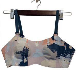 Knix Bra 1 32A 32B 34A 34B Evolution Unpadded Wireless Blue Peach Print